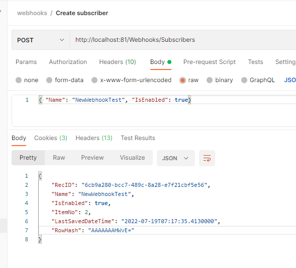 PostMan Create Subscriber.png